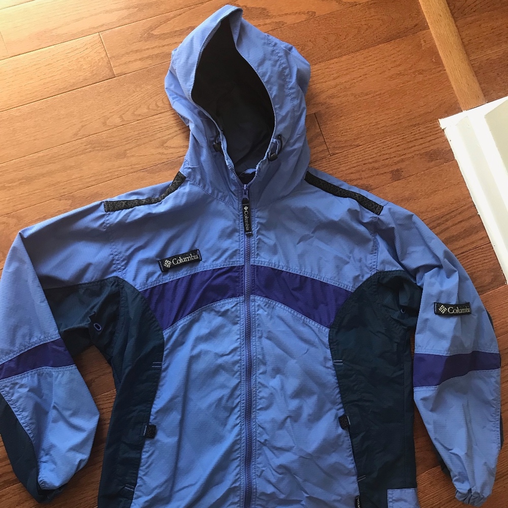 Blue Columbia windbreaker